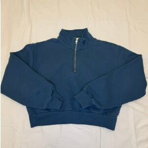TNA Aritzia Cozy Fleece Perfect 1/4 Zip Sweatshirt, Medium, MSRP $80
